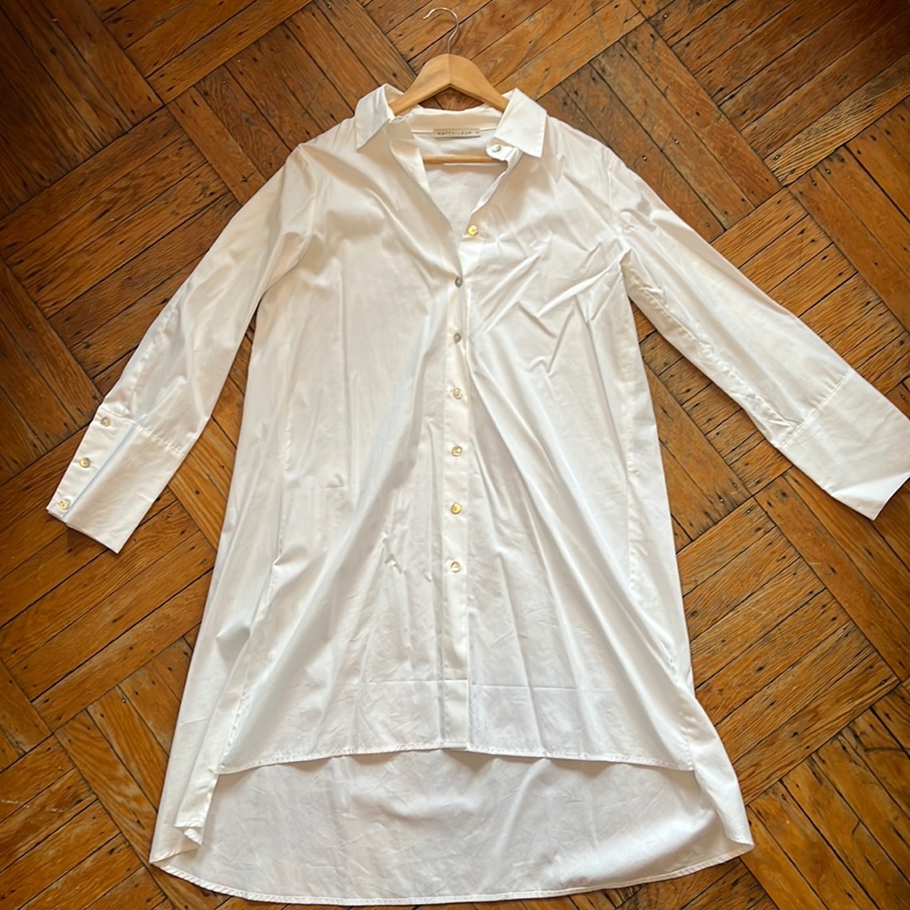 Matthildur NEW Long Sleeve Hi-Low Button-Down Dress